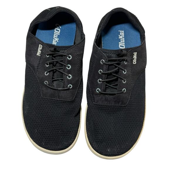 OluKai Nohea Moku Men's Slip On Sneakers Size 8.5 Black Drop In Heel Water Shoes - Picture 1 of 7